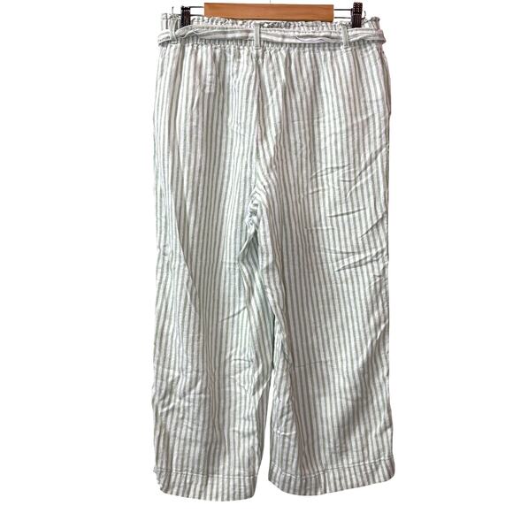LOFT Wide Leg Linen Pants Women's M Petite Stripes Coastal Summer Beach Casual - Picture 5 of 10